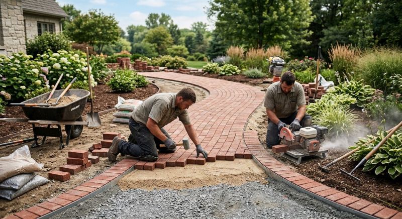 Brick Walkway Installation in West Hartford, CT